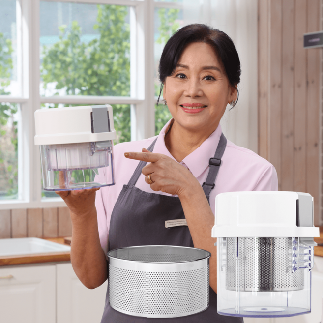 홍여진 하이로 매직 짤순이 음식물 탈수기 1.2L /스테인레스, 화이트, 1개