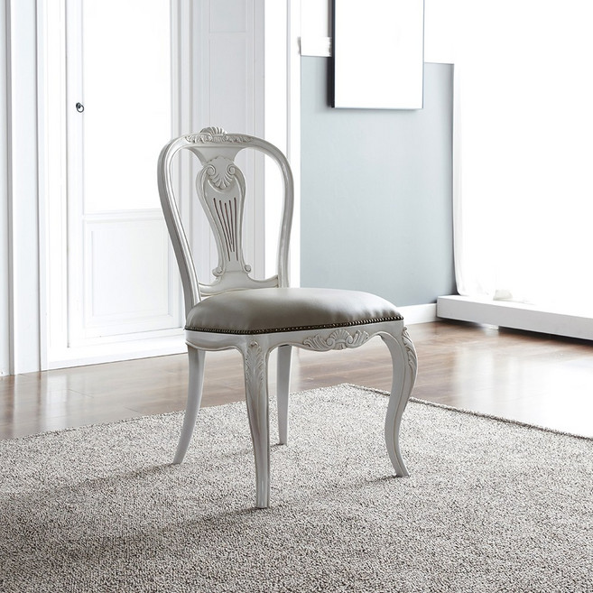 피어젠 봄베이 프렌치 엔틱 식탁 의자 화이트 원목