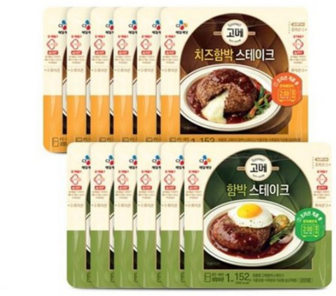고메 함박스테이크 152g x6개+치즈 함박스테이크 152g x6개, 12개