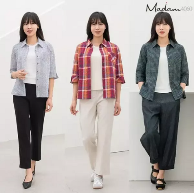 26SS 마담4060 선염체크 시어서커 셔츠 자켓 3종 554845