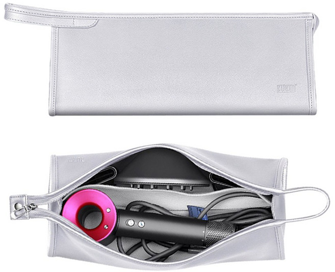 휴대용 여행용 드라이기 고데기 보관 파우치 케이스, 1개, 실버