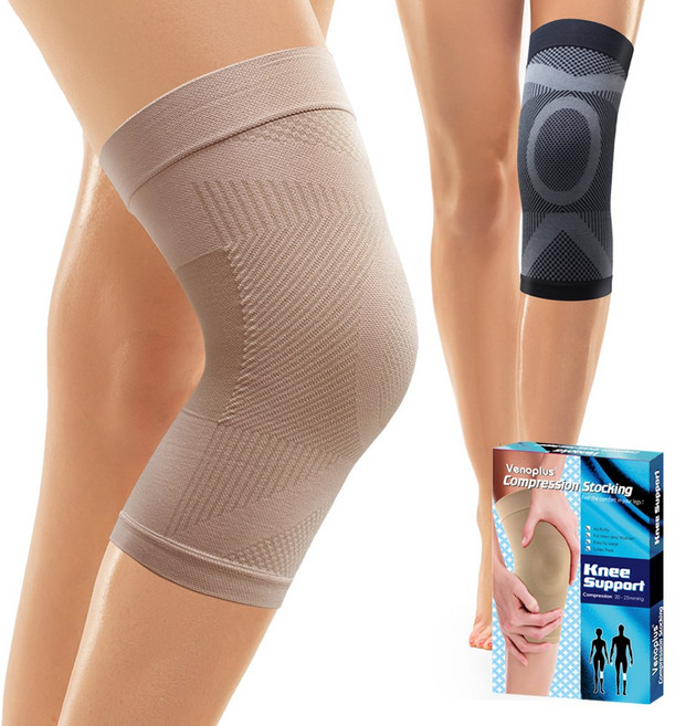 베노플러스 무릎 압박용 밴드 B108 무릎 보호대 블랙 검정, 1개