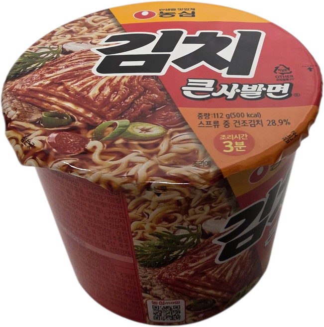 농심 김치 큰사발면 112g, 6개