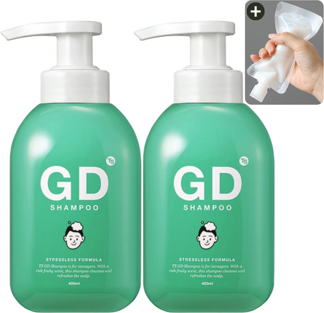 TS 지디 샴푸 오리지널 + 소분 파우치, 2개, 400g