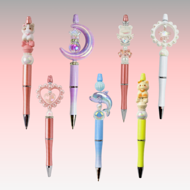 SNS 인기 볼꾸 DIY 볼펜 꾸미기 키트 세트, 1개, 노랑 치즈냥이