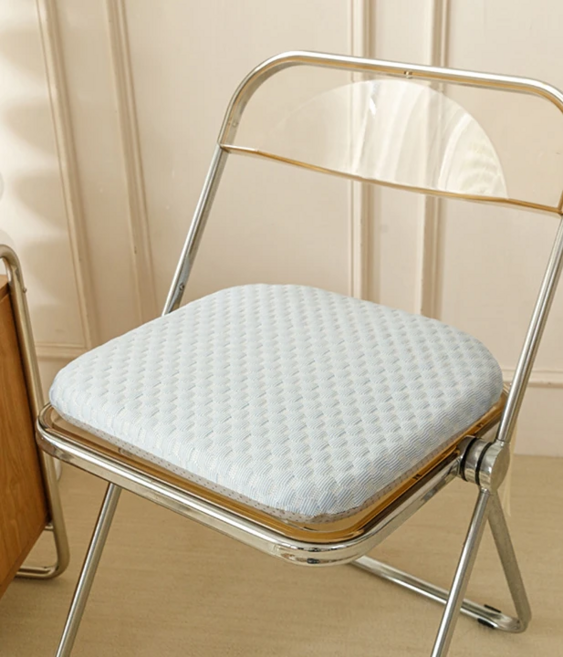 홈앤힐링 통풍 고밀도 메모리폼 의자방석 순면커버포함, 스카이 블루