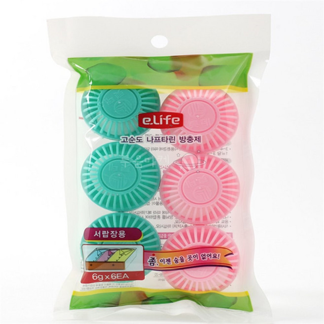 루움 고체형 방충제 나프탈렌 6P 옷장 서랍장 옷장용나프탈렌무향