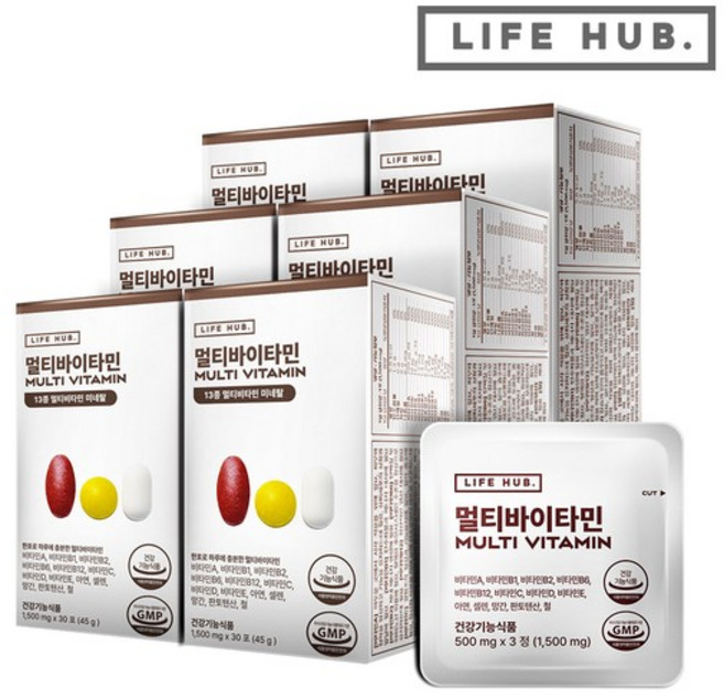 멀티바이타민 6세트(1500mg x 180포) 6개월분, 선택완료, 30정