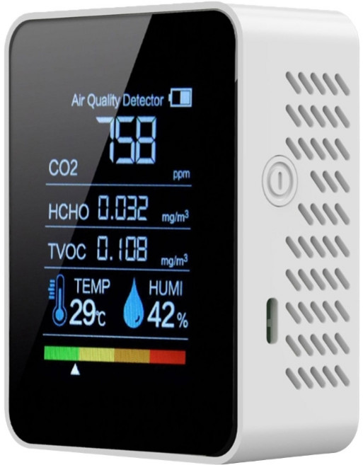 CO2 TVOC 습도 온도에 대한 실내 공기질 모니터, 02 White, 1개