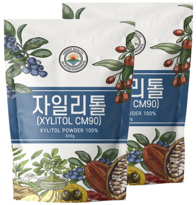 핀란드산 자일리톨 분말 가루 300g 2개(총 600g), 2개