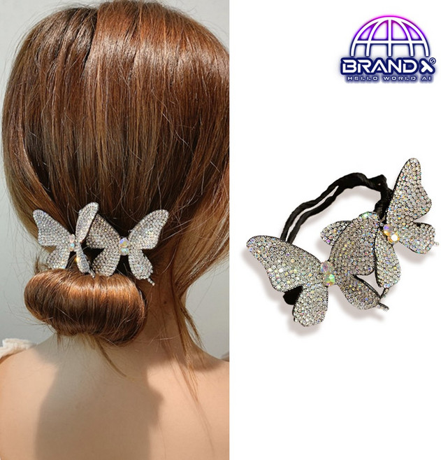 [BrandxAI]1-2P 블링블링 빛나는 버터플라이 집게핀 앤 헤어스틱 모음