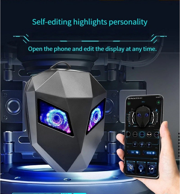 아이언맨 LED 백팩 라이더 백팩 방수 헬맷가방 가방 배낭 엘이디 오토바이 광고판, 카본무늬