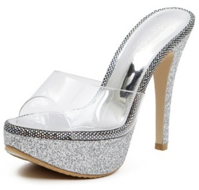 세리즈 가보시 투명 슬리퍼 하이힐 12cm