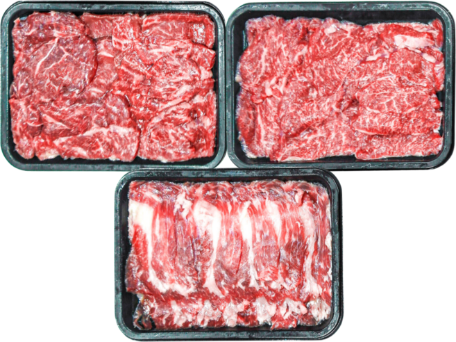 투뿔 1++ No.8 프리미엄 암소한우 특수부위 600g 구이용 세트(보섭살/설깃살/차돌박이), 1세트