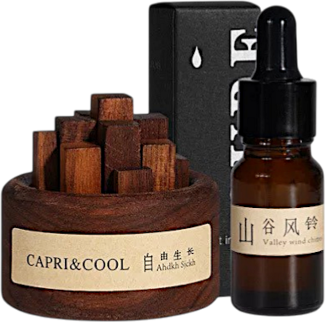 CAPRI&COOL 擴香木香薰 隱山檀香, 黑胡桃木+山谷風鈴精油