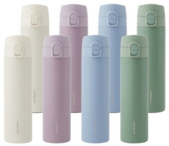 [본사] 1+1 슬림핏 원터치 텀블러 400ml 총2개, 그린+블루, 그린+블루