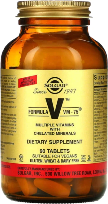 솔가 포뮬러 V VM 75 킬레이트 미네랄 함유한 멀티플 비타민 90 정, 기본, 1개, 90정 - 쿠팡
