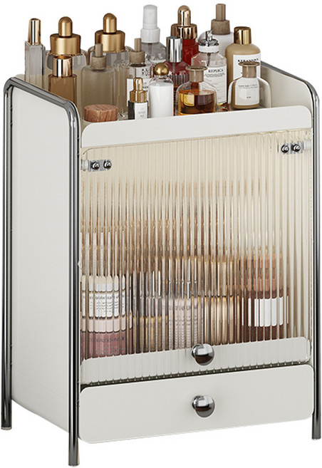 HK.sell 비키 멀티2단 철제 다용도 화장품 수납정리 서랍식, 화이트 대형, 1개