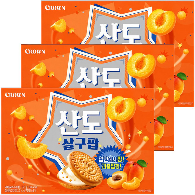 (상큼가득 여름한정) 산도 살구팝, 3개, 323g