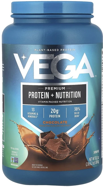 정말좋습니다 Vega 식물성 단백질 프리미엄 단백질 + 영양 초콜릿 1.08kg(2lb 6.2oz) 빠르게배송해드릴게요 - 쿠팡