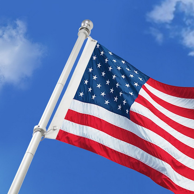 쿠카 알루미늄 국기 시위 깃발 응원 회전형 깃대, 1개, 5단(174cm)