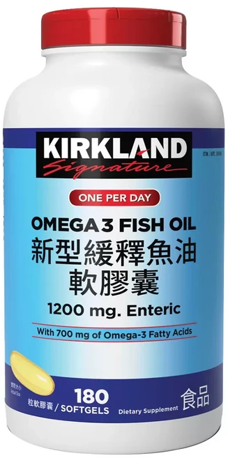 科克蘭 新型緩釋魚油軟膠囊, 1個, 180顆