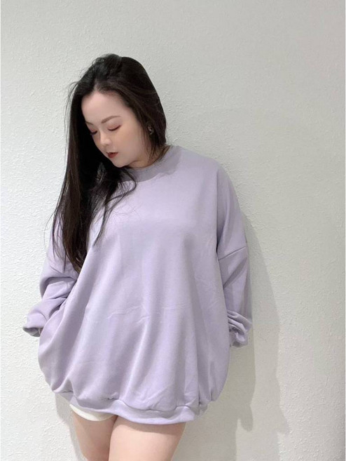 雪莉小姐 中大尺碼 下半身失蹤感 休閒百搭衛衣 大學T (S-5XL) 九色