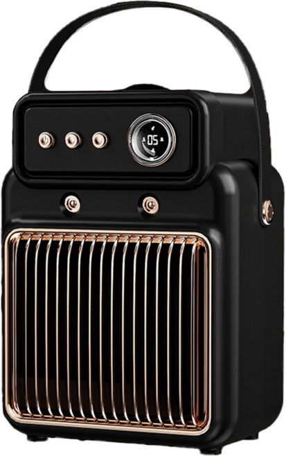 2in1가습&냉풍 탁상용 선풍기 미니 냉온풍기 가정용 에어컨, D02579-A-01, 블랙