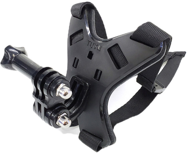 고프로 헬멧마운트 네발형 액션캠 스트랩 마운트 오토바이 바이크 블랙박스, 1개, 검정