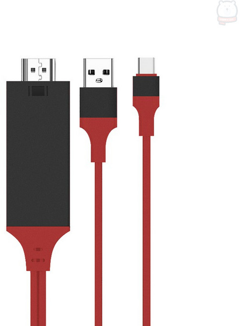法拉利 Type C 轉HDMI 4K 影音轉接線 手機筆電連接電視螢幕 影音同步 即插即用, 紅色, 1個