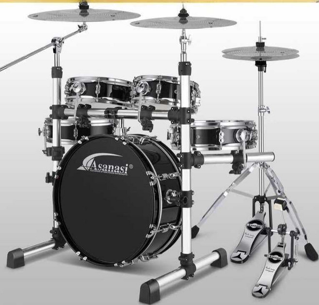 아사나시 드럼 세트 전문가 퍼포먼스 연습 가정용 성인용, 5)옐로드럼5+심벌즈3(R80심벌즈포함)