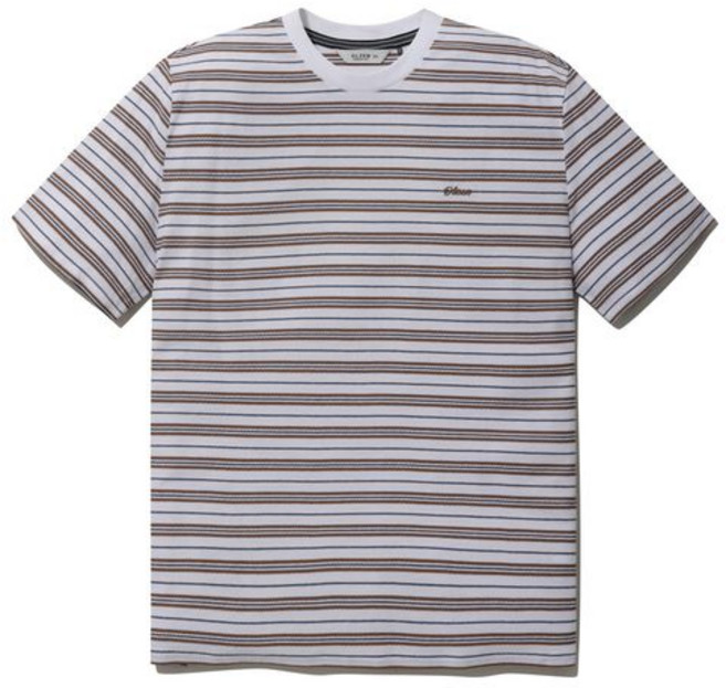 올젠 남성 크레이프 스트라이프 라운드 반팔티 ZBG2TR1216WT