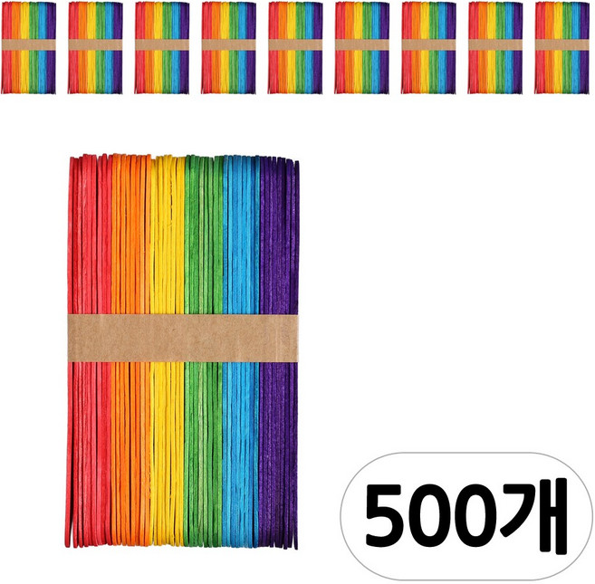 [모핸] 아이스크림 막대 (하드스틱), 칼라 대, 10봉