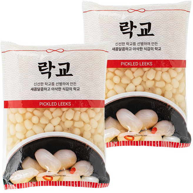 일식 업소용 대용량 락교(팩), 2개, 3kg
