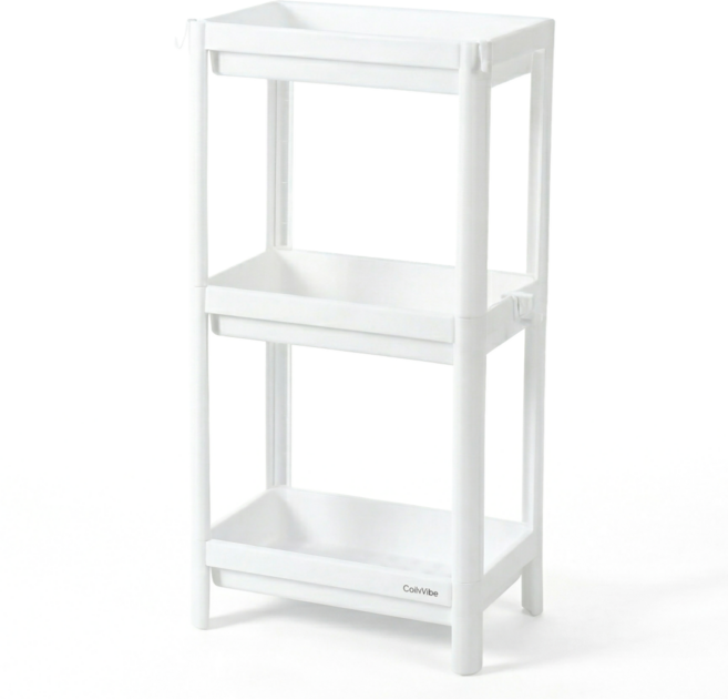 콜린바이블 다용도 수납 선반 주방 욕실 틈새 수납장, 화이트 3단, 1개