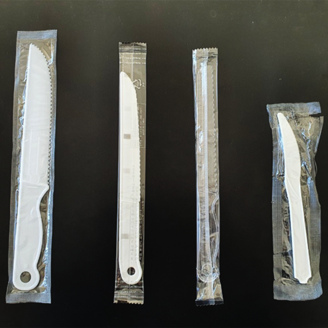 라라패키지 케익칼 미니 투명 빵칼 햄버거칼 와플칼 일회용 플라스틱 나이프, 1개, 100개입