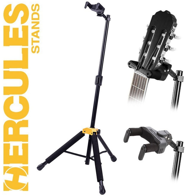 허큘레스 GS-415B 플러스 일렉 베이스 통기타 스탠드 거치대 받침대 오토그립 접이식, 1개