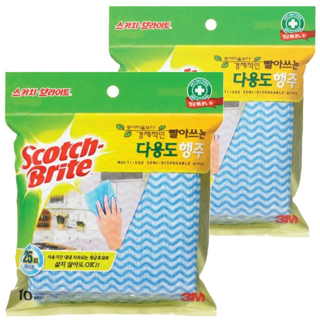 스카치브라이트 빨아쓰는 다용도 행주, 10개입, 2개