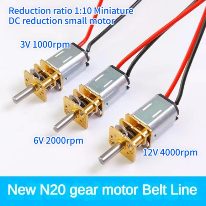 미니 DC모터 고속 회전 3V 6V 12V 소형 전기모터 DIY 전동 부품 와이어 포함 정밀 GA12-N20 감속 모터 마이크로 DC 기어 1000rpm 2000rpm 4000rp, 기타, 1)6V 2000rpm