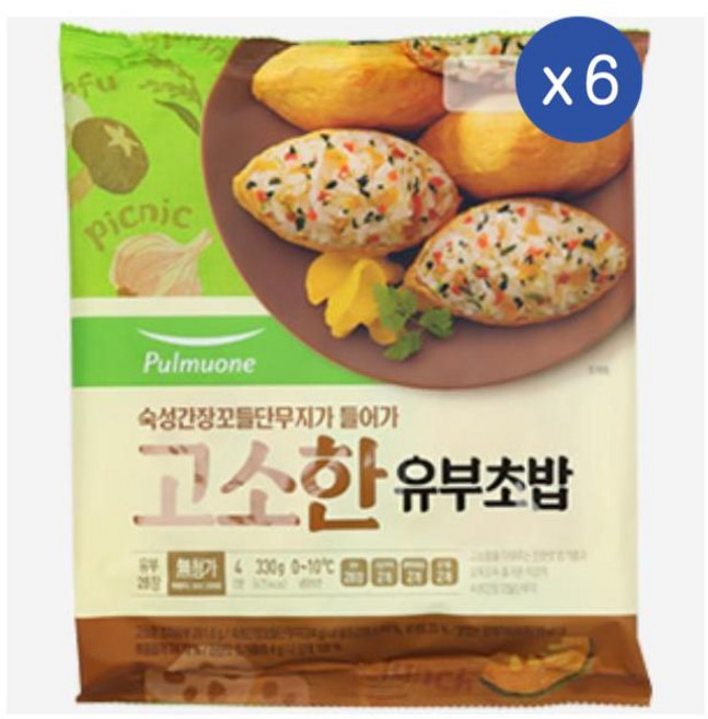 풀무원 고소한 유부초밥 4인분, 330g, 6개