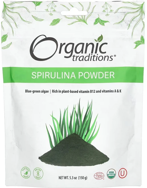 Organic Traditions 스피루리나 파우더 5.3 oz (150 g), 1개, 150g - 쿠팡