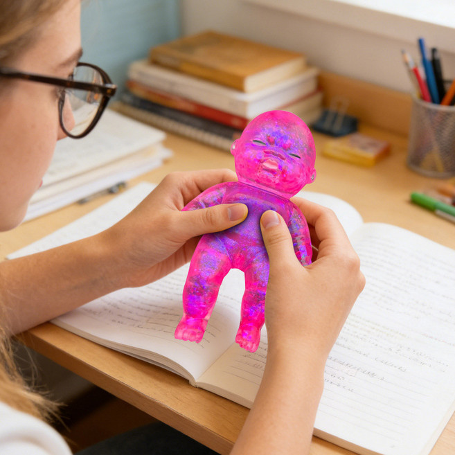 반짝이 못난이 스트레스인형 말랑이 스퀴시 스트레스볼 스트레스해소 장난감( 말랑말랑 스트레스 해소 장난감), 분홍색