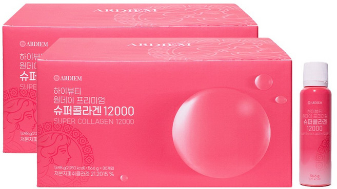 아르디엠 하이뷰티 원데이 프리미엄 슈퍼콜라겐 12000 56.6g 30p, 2박스, 30회분