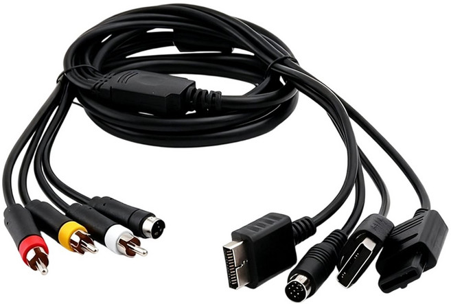 DC PS1 PS2 SNES SFC N64 NGC 게임 콘솔용 AV S-비디오 케이블 게임 콘솔 Sega Saturn SS용 AV TV 연결 코드, 표시된 대로