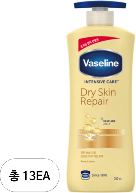 바세린 인텐시브 케어 드라이 스킨 리페어 로션, 350ml, 13개