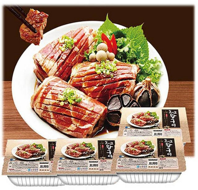 엄마손 흑마늘 돼지왕구이-1박스(1.4kgx4팩) 16대 nys+472fr