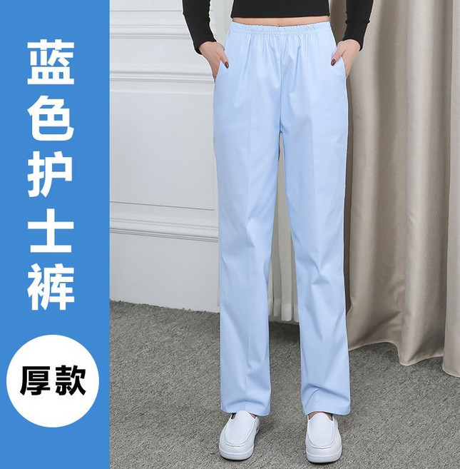 【開發票/統編】鬆緊腰護士褲 工作褲, 藍色厚款,4XL (180-200斤)
