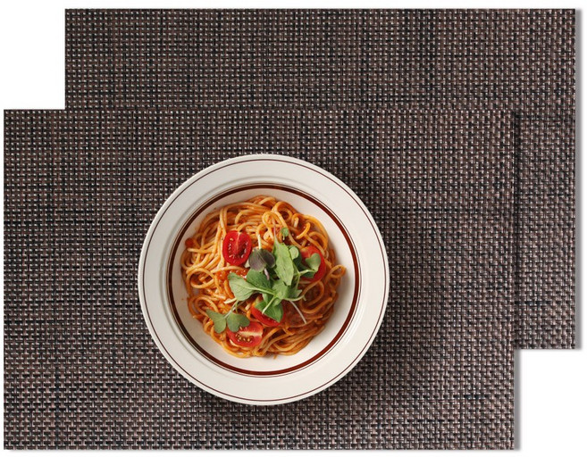 라벨르 PVC 방수 플레이팅 테이블 식탁 매트 2P, 1세트, 45.5 x 30 cm, 골드블랙