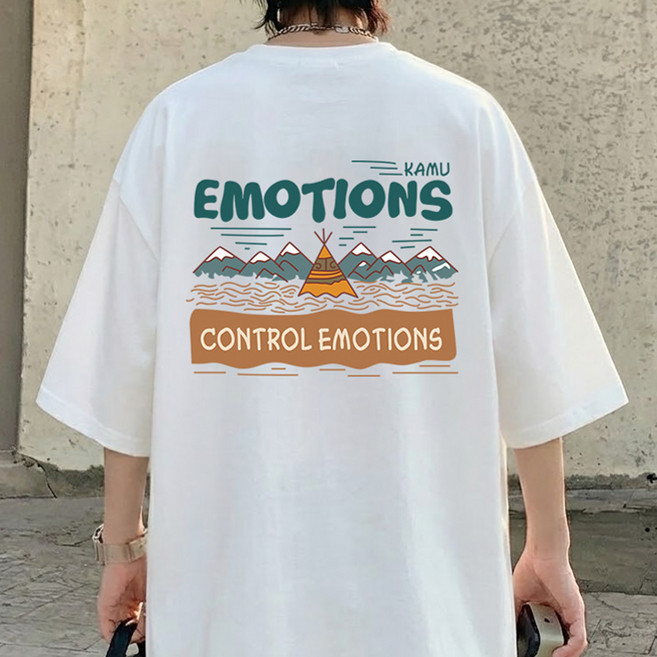 JBOOM 남자 오버핏 반팔티 프린트 티셔츠