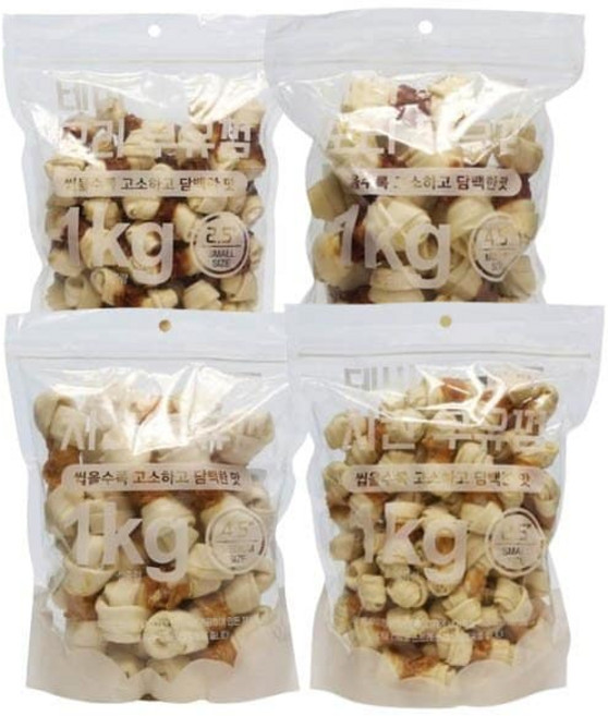 테온셀 강아지개껌1kg 대용량 덴탈껌 치석제거껌 대형견 소형견껌, 1kg, 1개